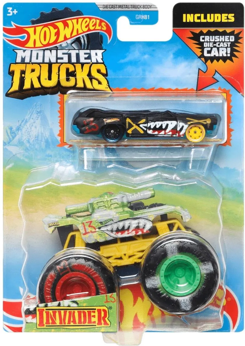 Mattel Hot Wheels Οχήματα Monster Trucks 1:64 Invader (HDB97) 1 Mattel Hot Wheels Οχήματα Monster Trucks 1:64 Invader (HDB97)