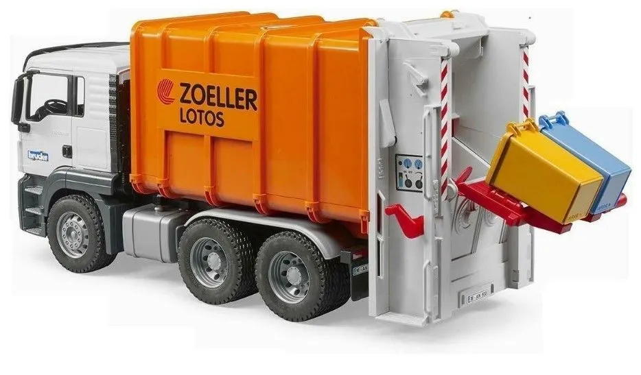 Bruder Απορριμματοφόρο Man Λευκό-Πορτοκαλί (3762) 2 Bruder Απορριμματοφόρο Man Λευκό-Πορτοκαλί (3762) - Image 2