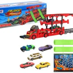 Blue Toys Όχημα Πτυσσόμενο Φορτηγό Μεταφοράς Οχημάτων Με 8 Αυτοκίνητα (MKN882831)