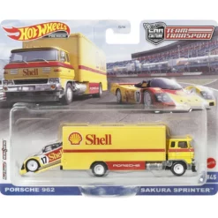 Mattel Hot Wheels Νταλίκα Με Αυτοκινητάκι Porsche 962 Sakura Sprinter (HCR34)