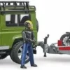 Bruder Τζιπ Land Rover Με Τρέιλερ, Μηχανή Ducati Και Αναβάτη (BR002589)