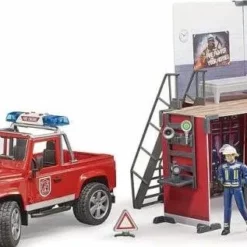 Bruder Πυροσβετικό Τμήμα Με Land Rover Και Πυροσβέστη (62701)